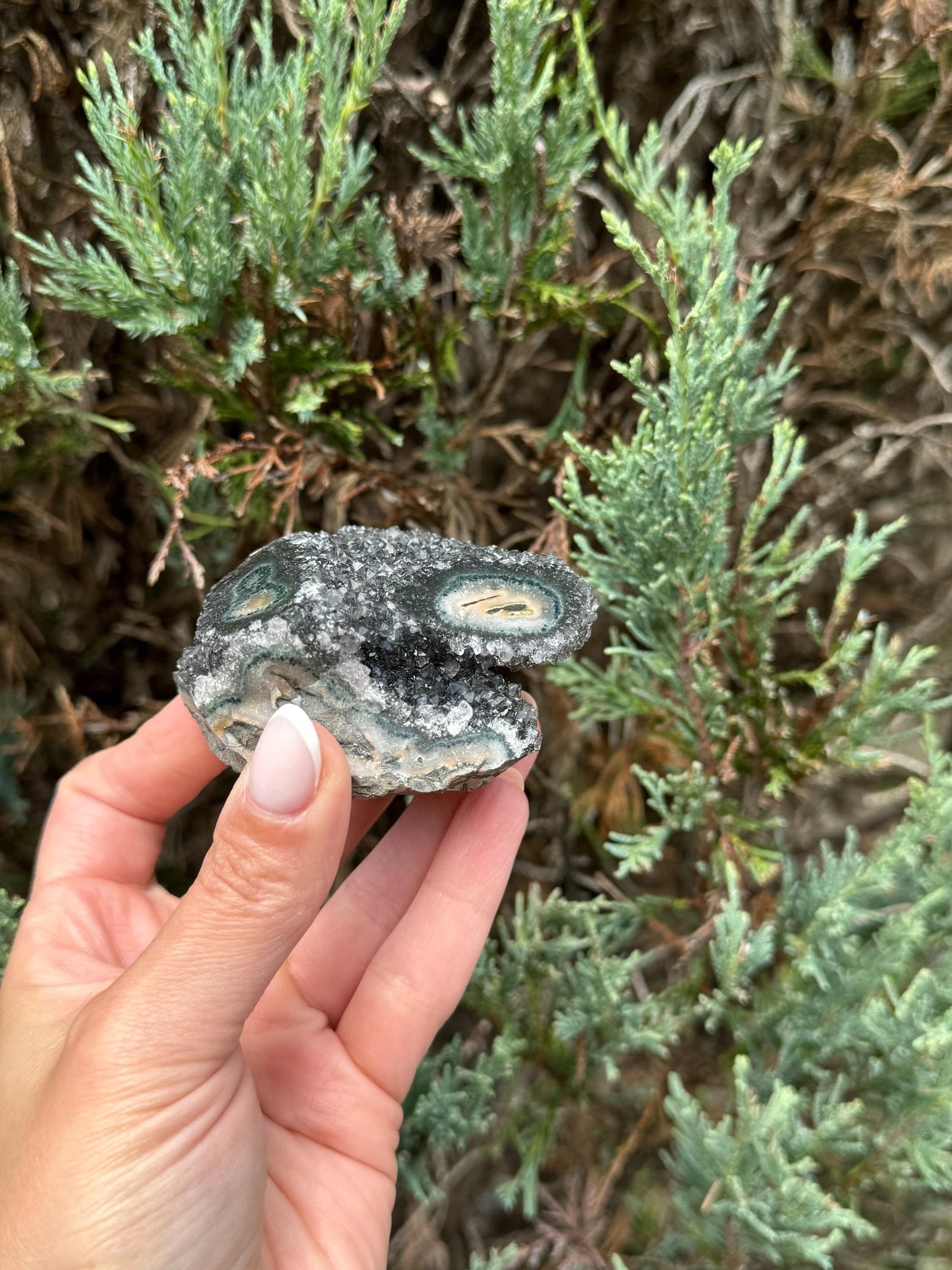 Black Amethyst Stalactite Eye Cluster