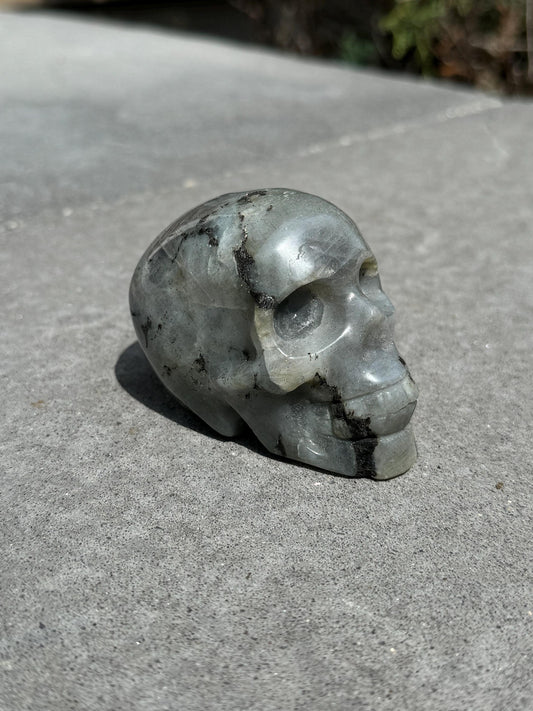 Labradorite Skull Carving