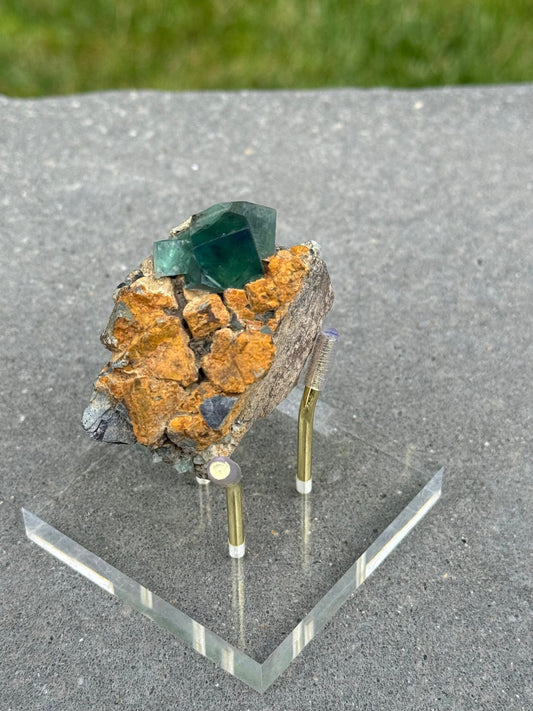 Green & Purple Fluorite Cubic Specimen (Diana Maria Mine, UK)