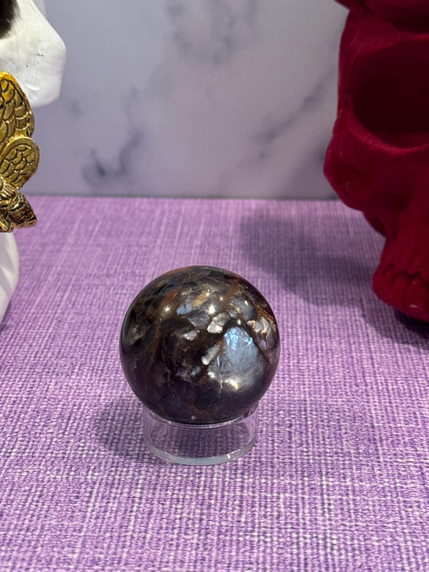 Gem Lepidolite Sphere (43MM)