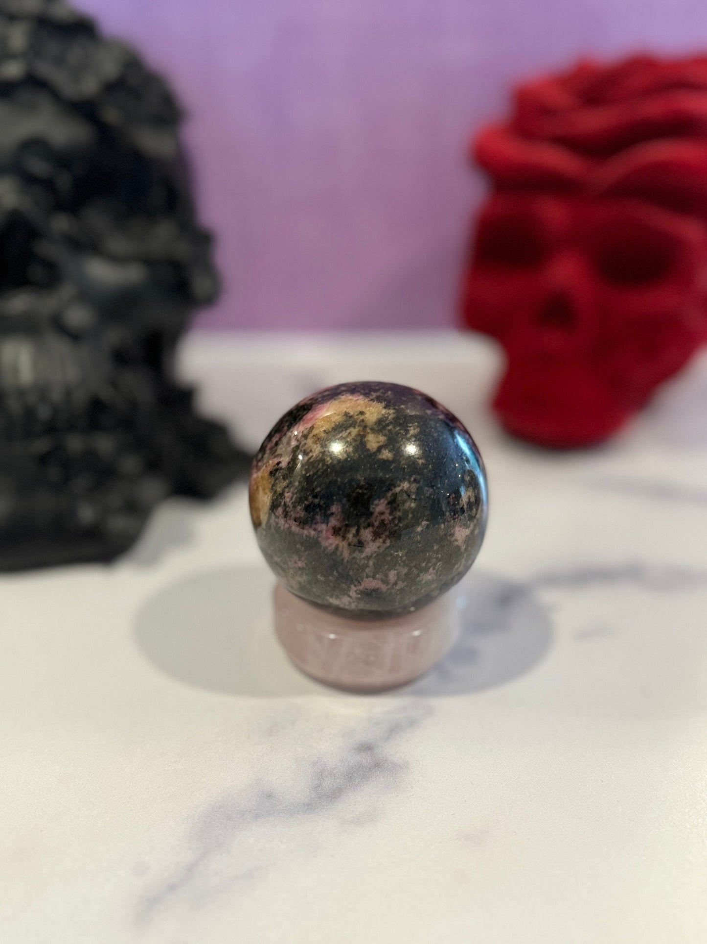 Madagascar Sunset Rhodonite Sphere (63MM)