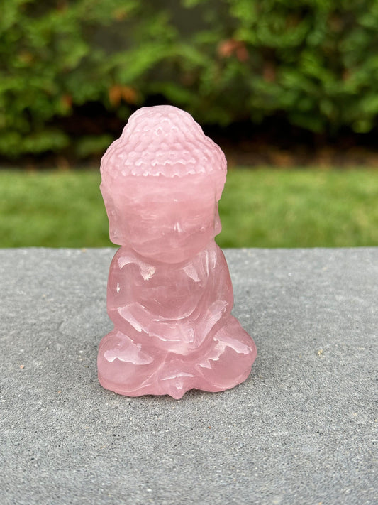 Rose Quartz Buddha Carving