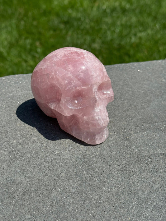 Rose Quartz Skull Carving (3.65")