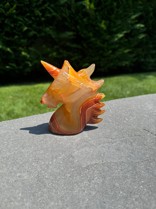 Carnelian Unicorn Carving