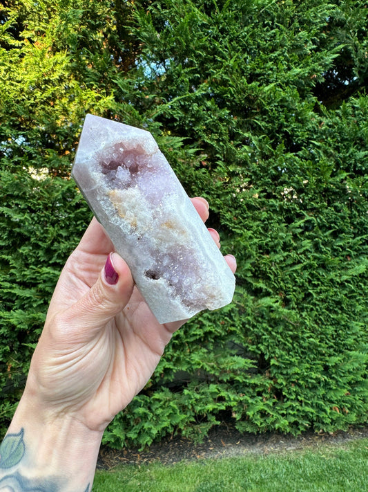 Druzy Pink Amethyst Tower