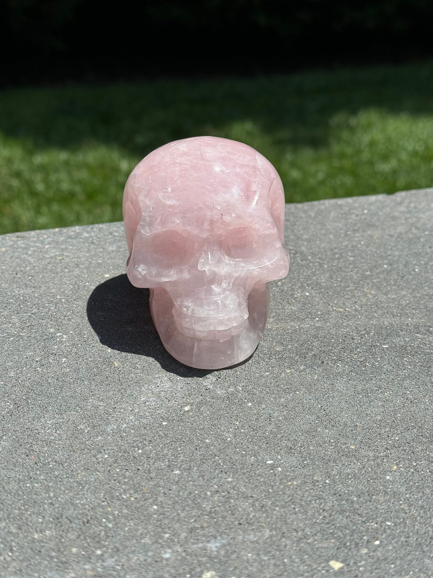 Rose Quartz Skull Carving (3.75")