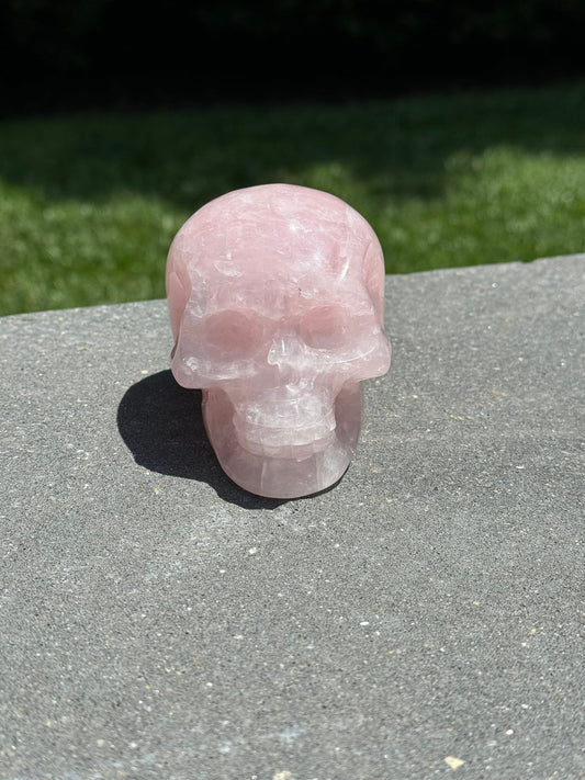 Rose Quartz Skull Carving (3.75")