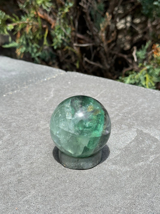 Green & Purple Fluorite Sphere (57MM)