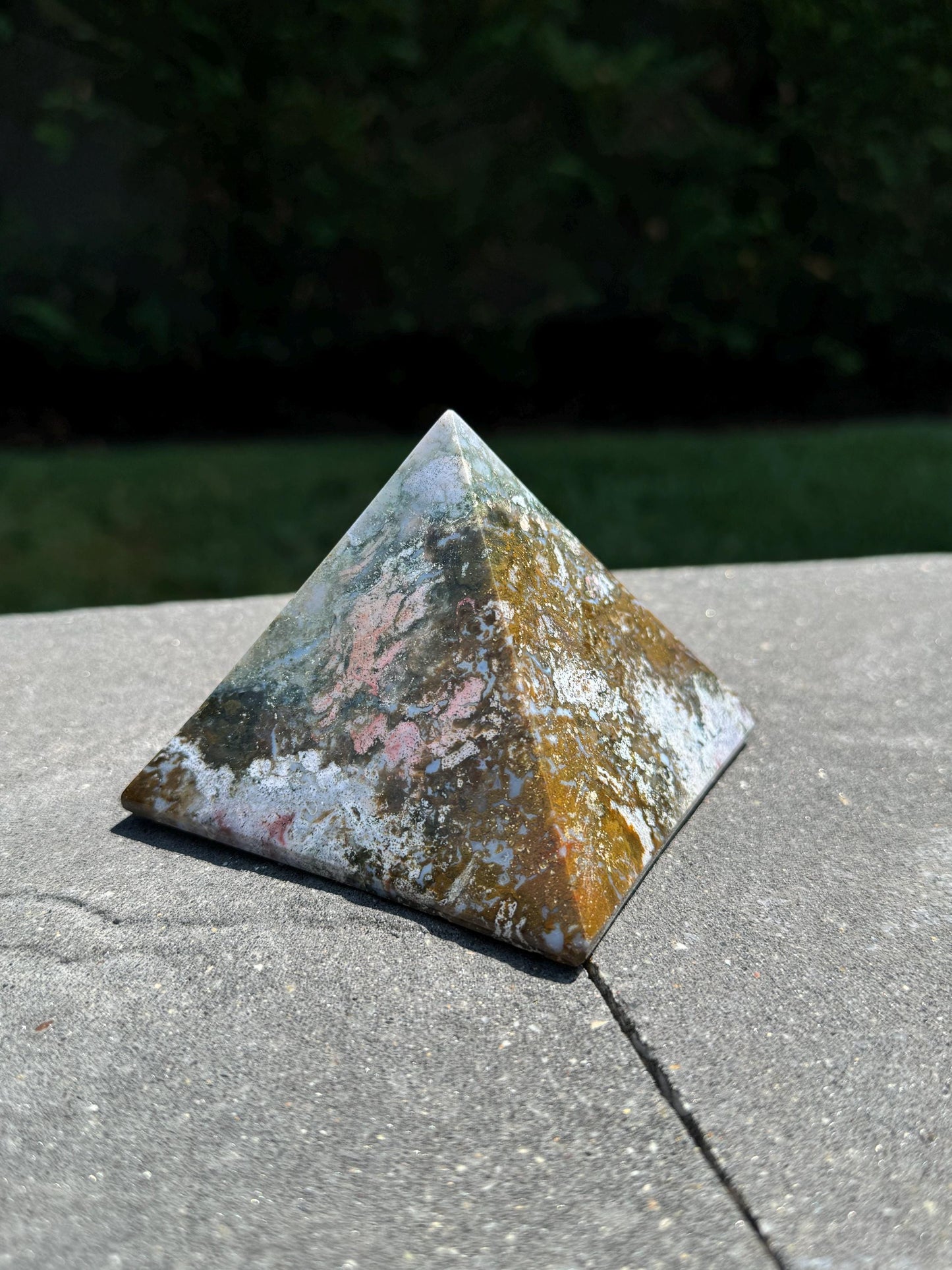 XL Ocean Jasper Pyramid Carving