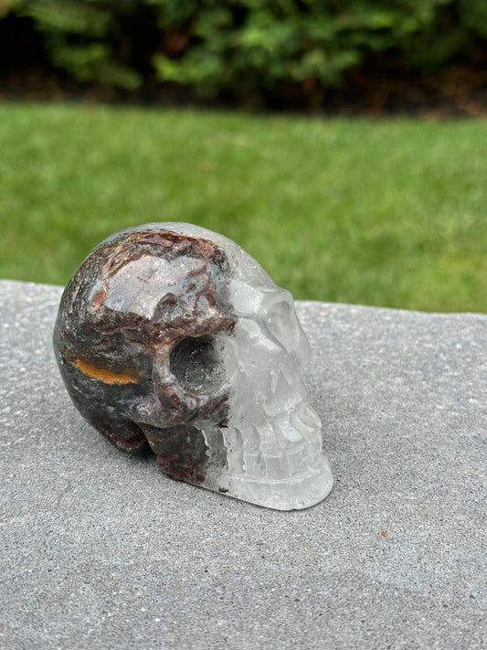 Garden Quartz Skull Carving