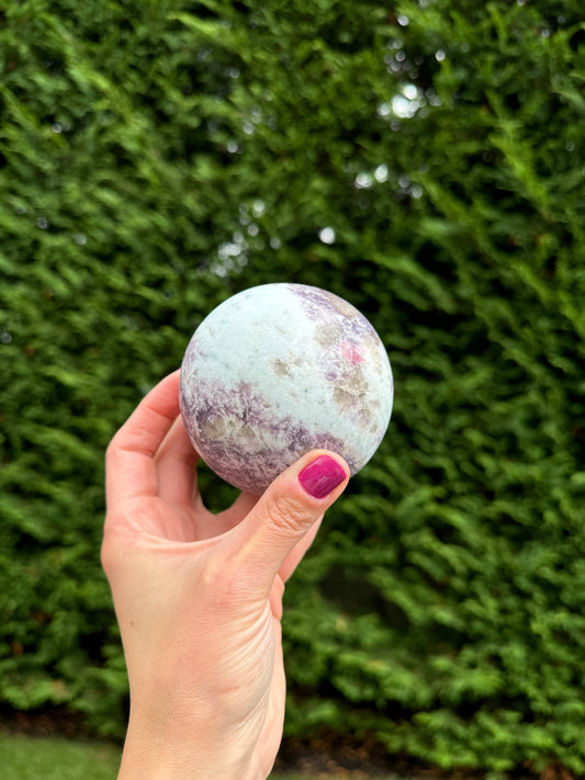 Madagascar Unicorn Stone & Aquamarine Sphere (83MM)