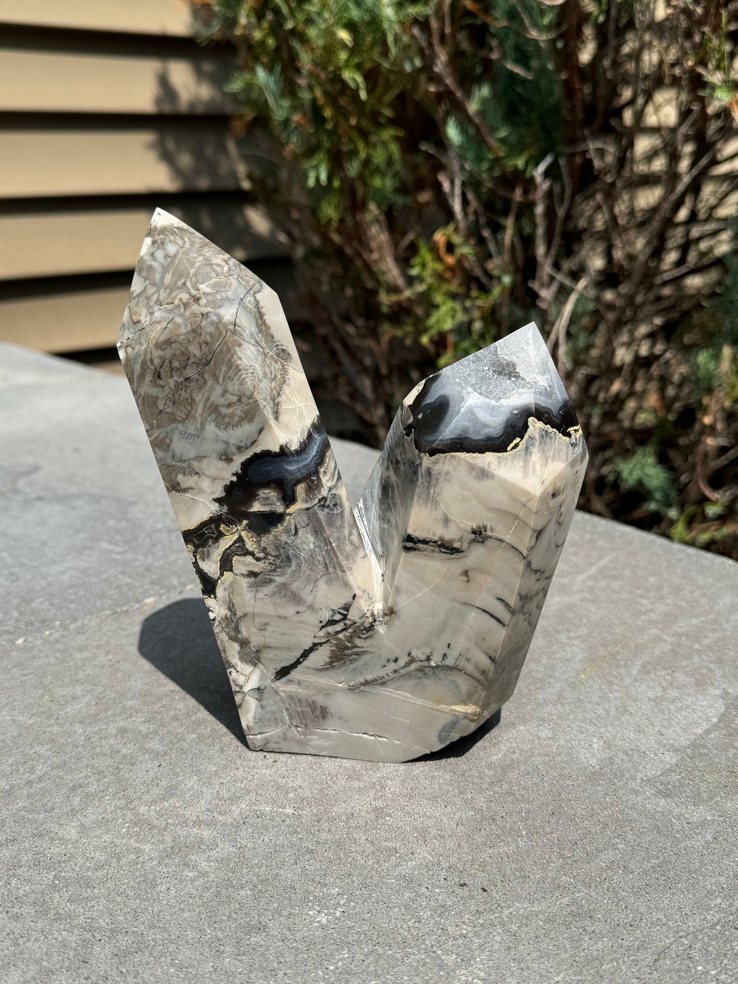 Druzy Volcano Agate Double Point Tower (3.3lbs)