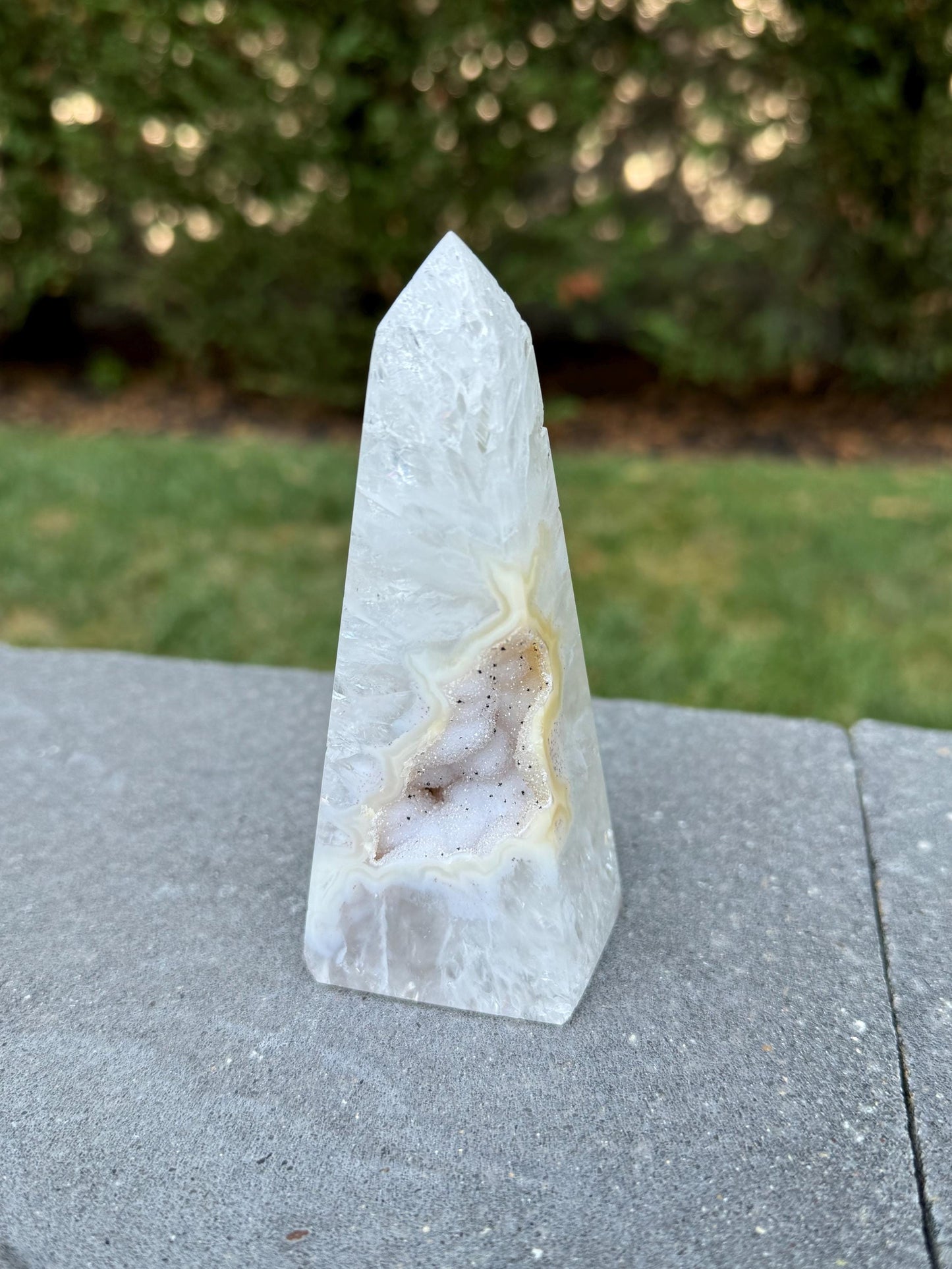 Agate & Quartz Druzy Obelisk