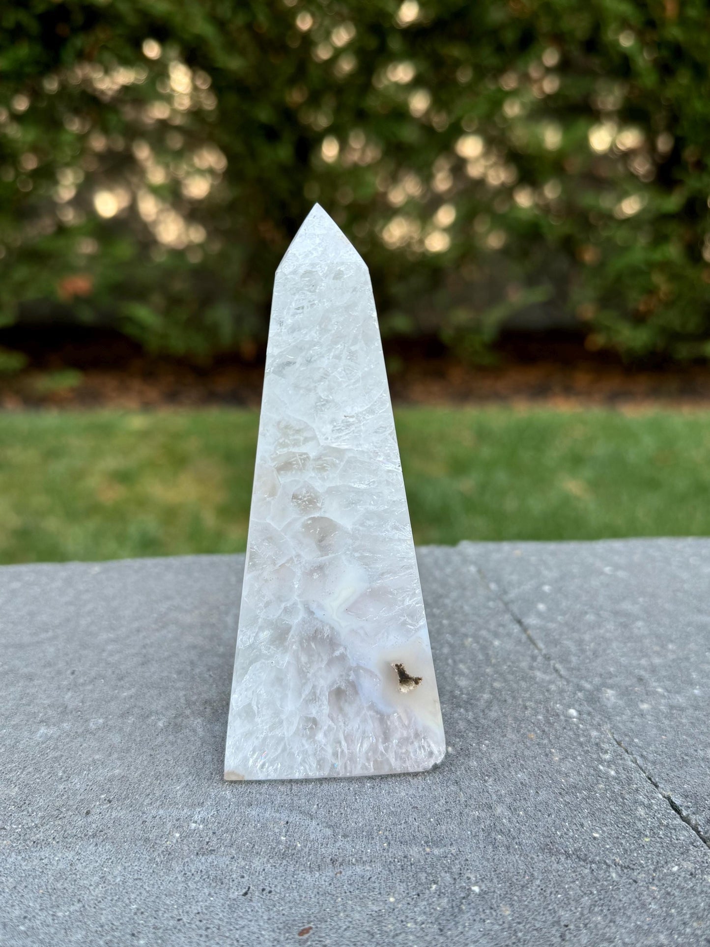 Agate & Quartz Druzy Obelisk