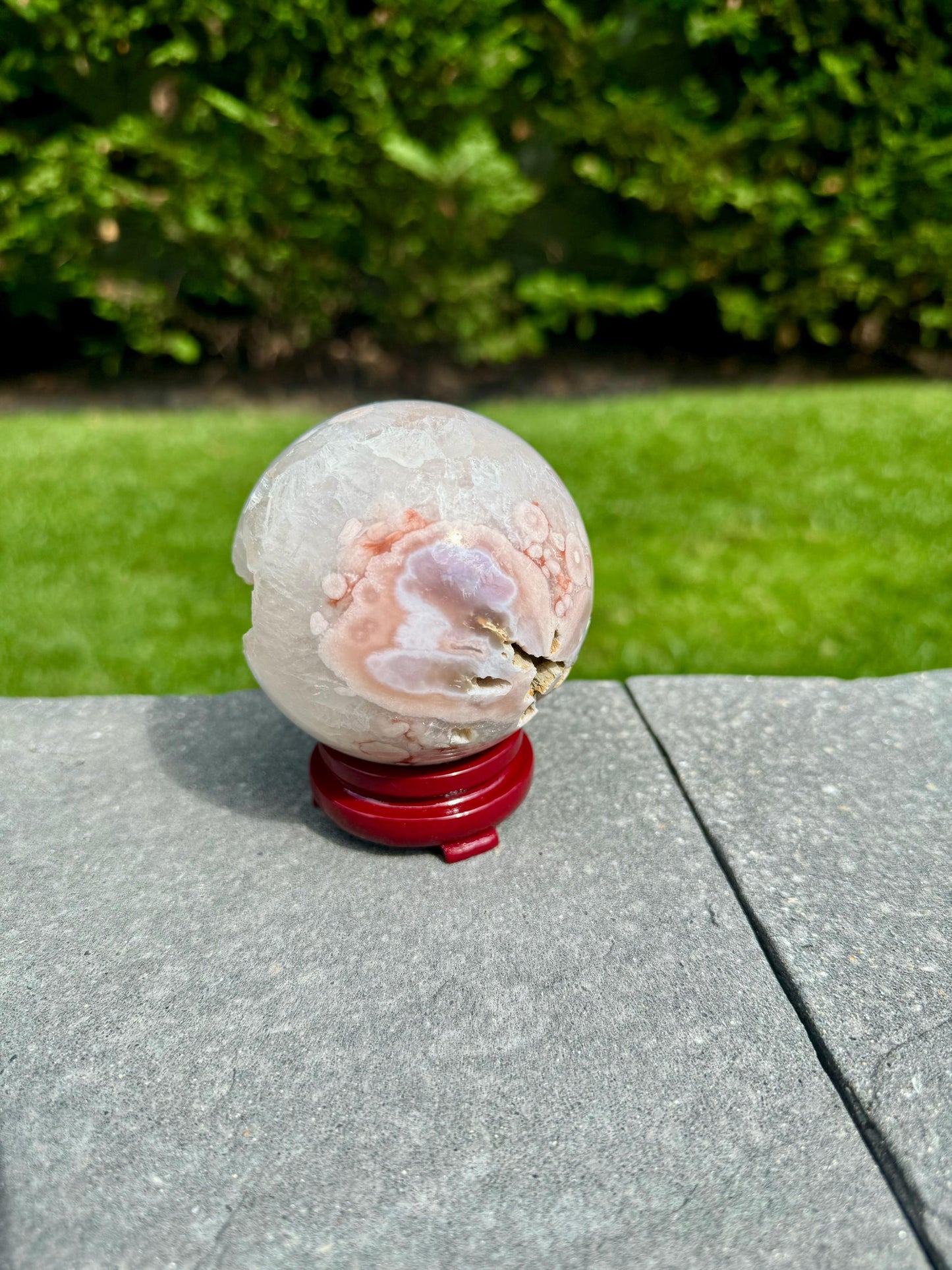Druzy Flower Agate Quartz Sphere (74MM)