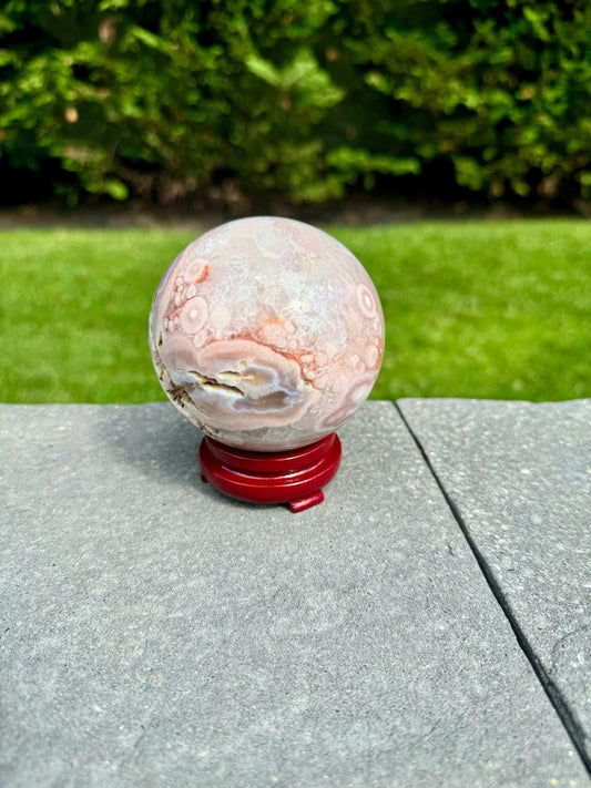 Druzy Flower Agate Quartz Sphere (74MM)