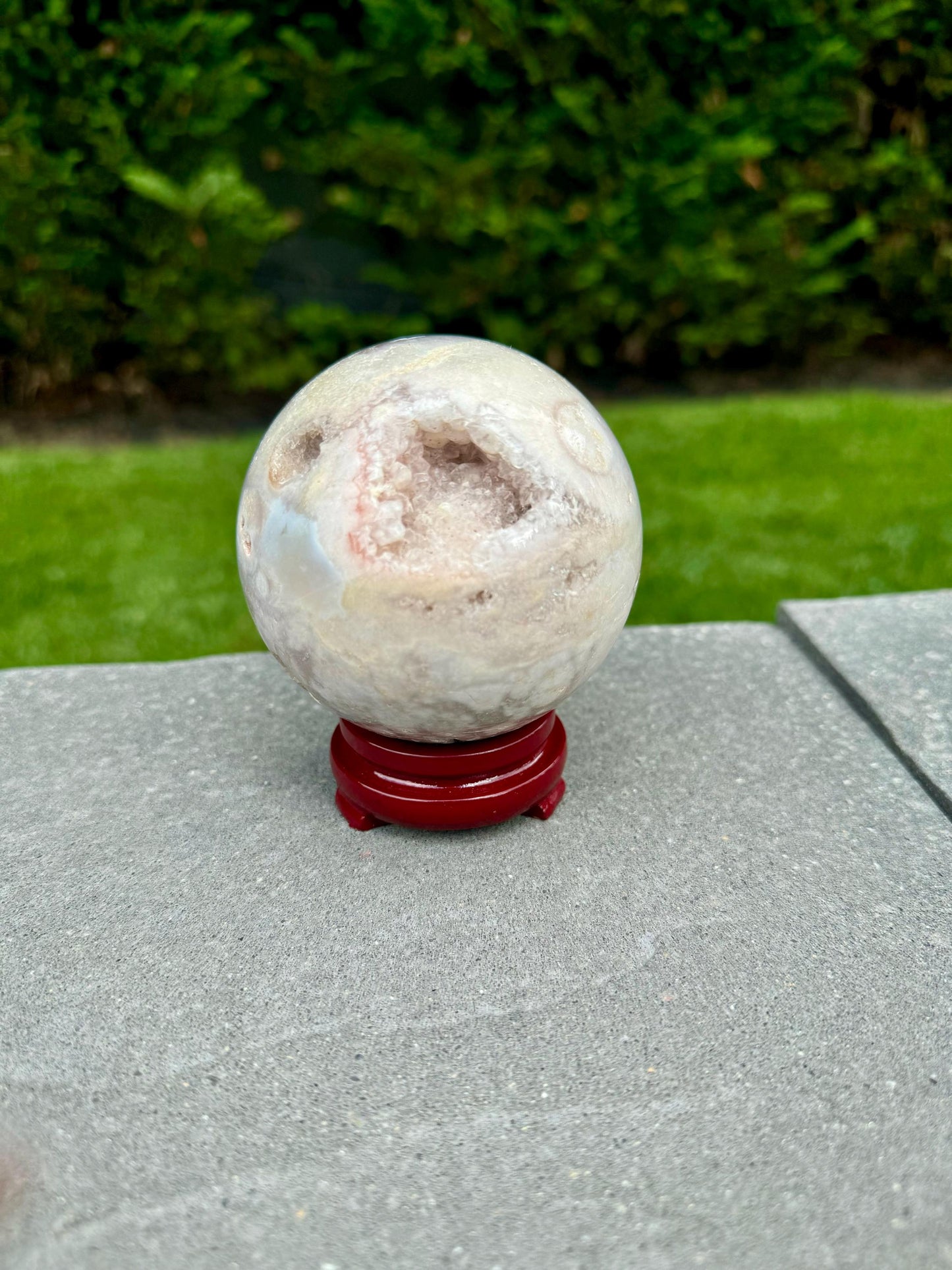 Druzy Flower Agate Sphere (77MM)