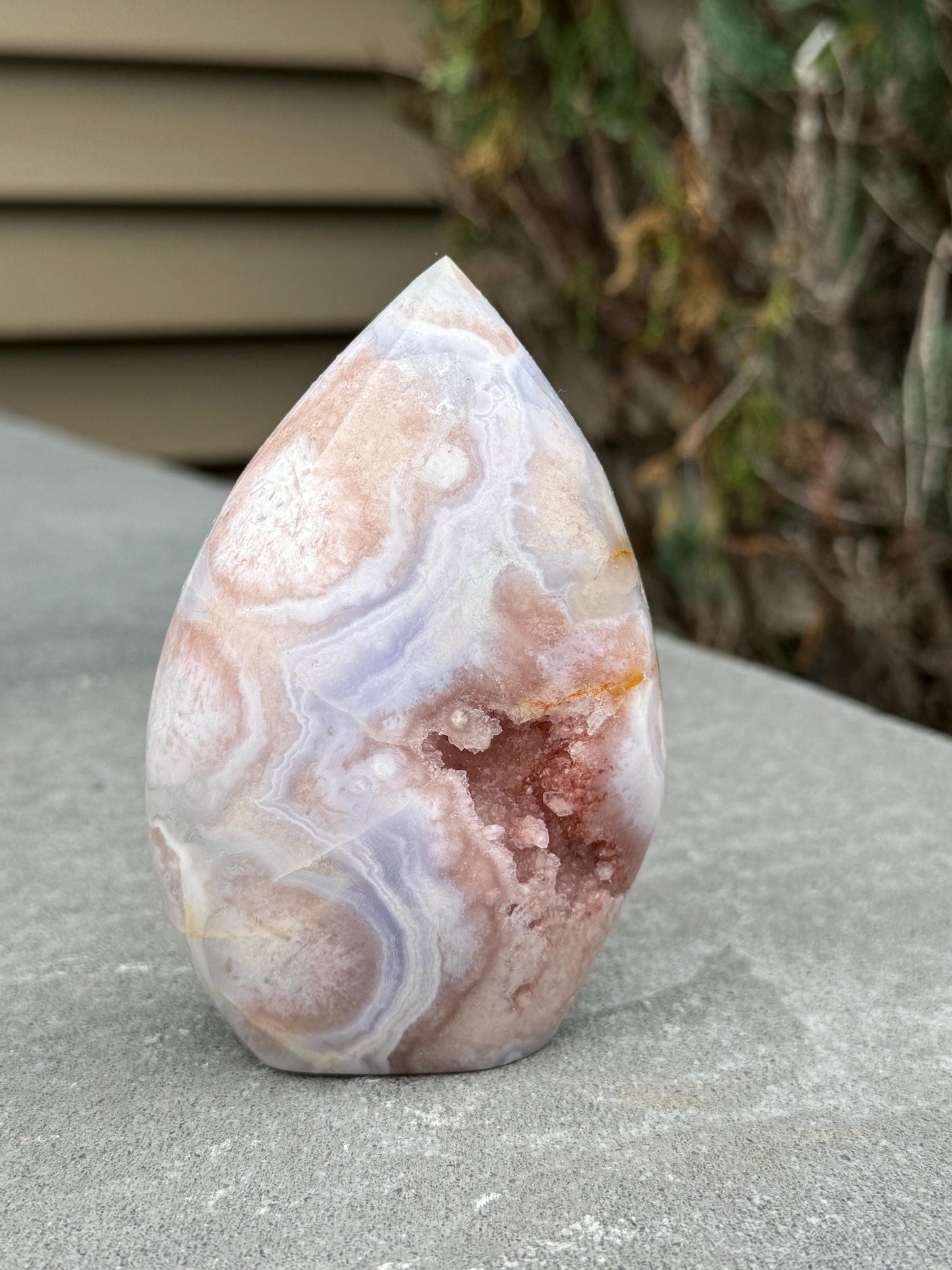 Druzy Pink Amethyst & Agate Flame