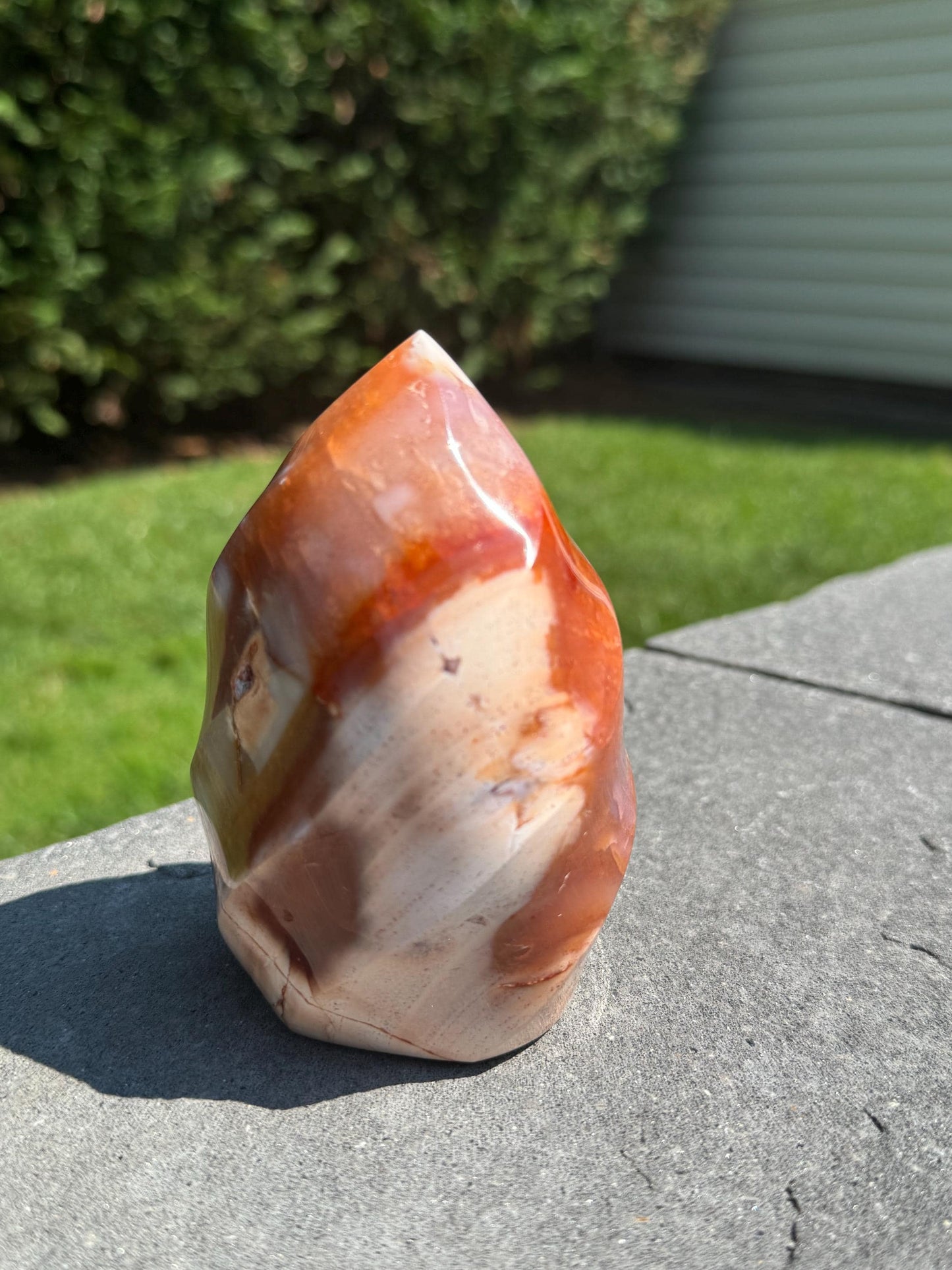 Large Druzy Carnelian & Orca Agate Flame