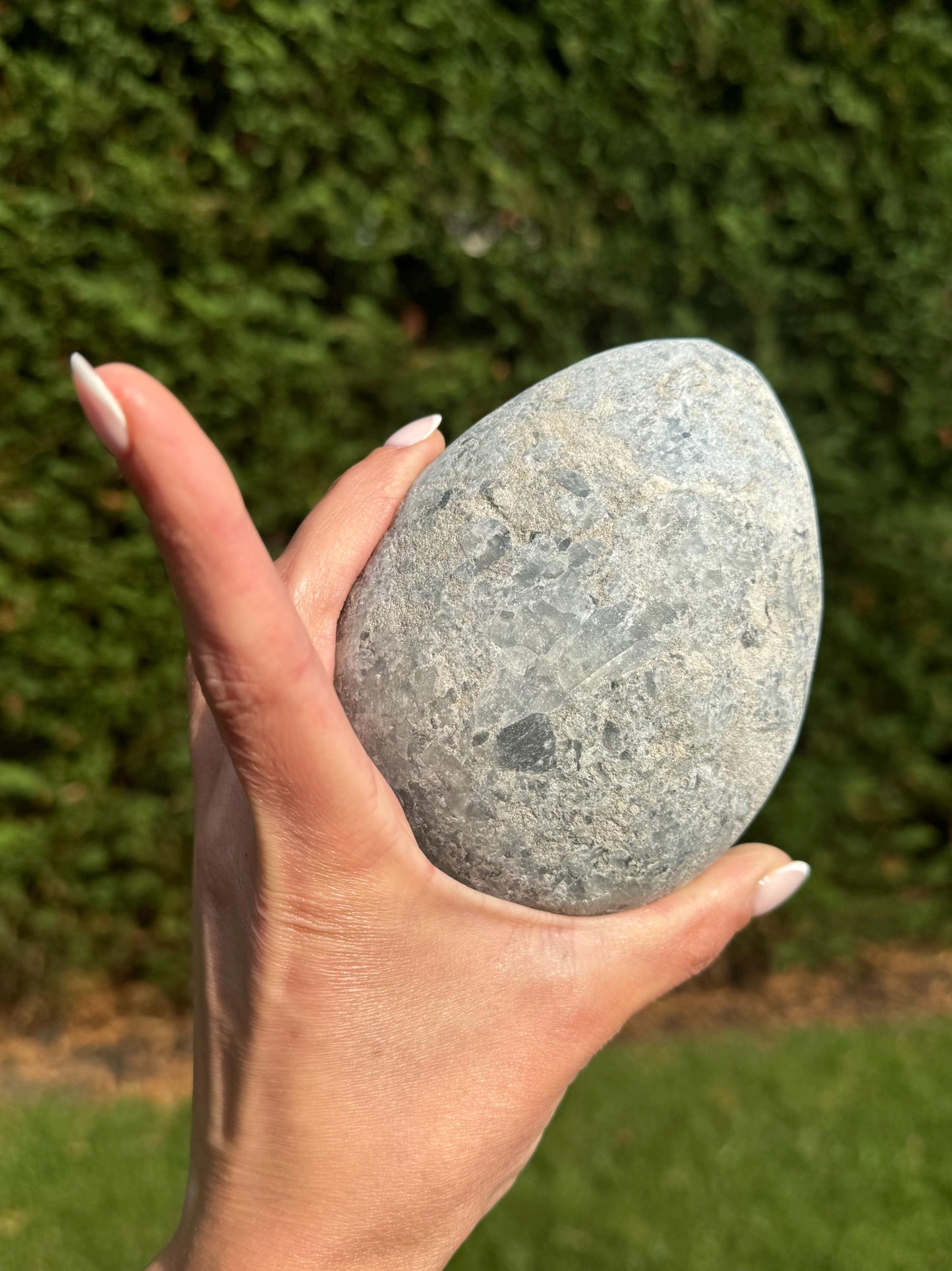 Blue Celestite Egg Carving (2.5lbs)