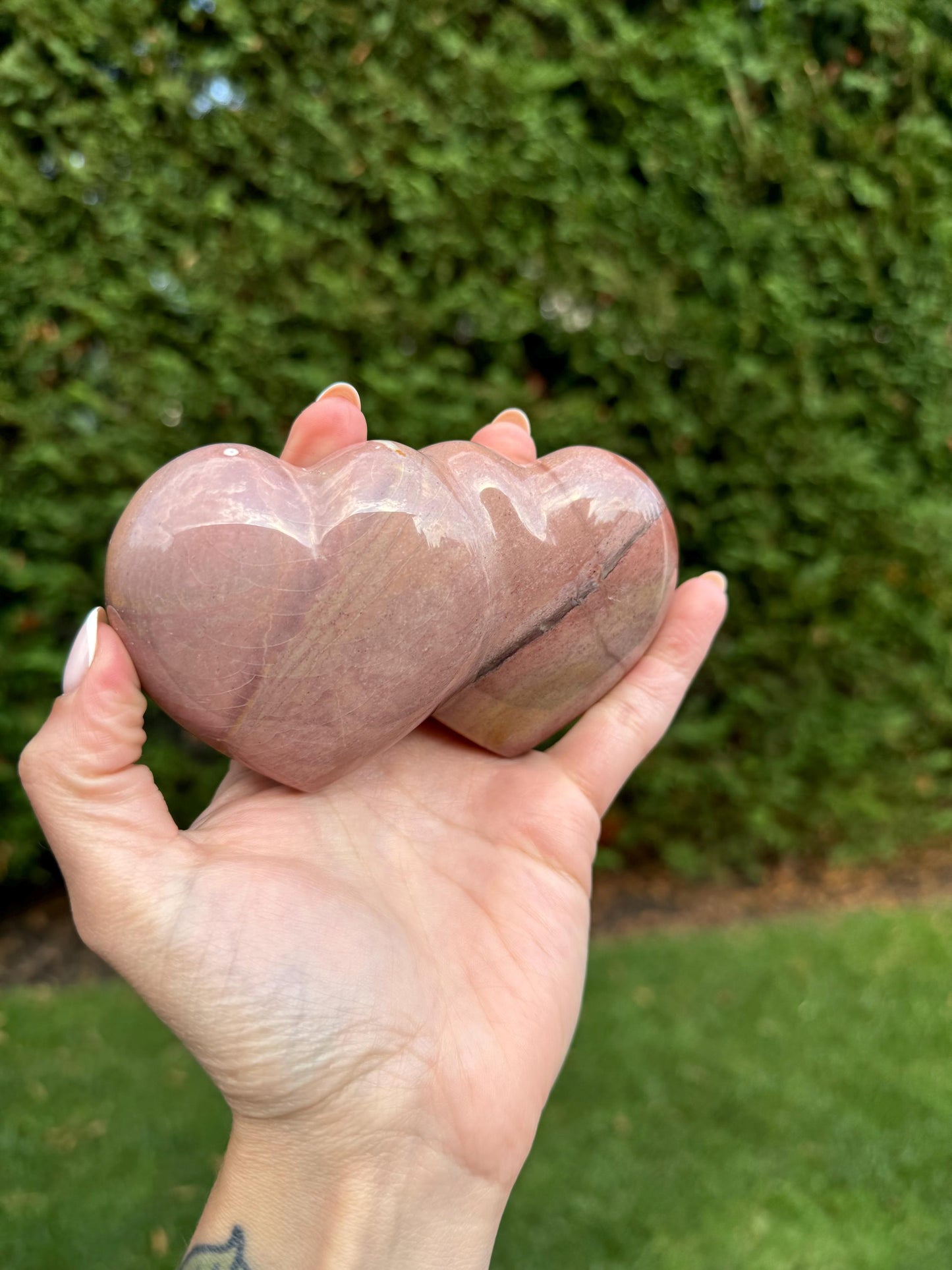 Large Ocean Jasper Double Hearts