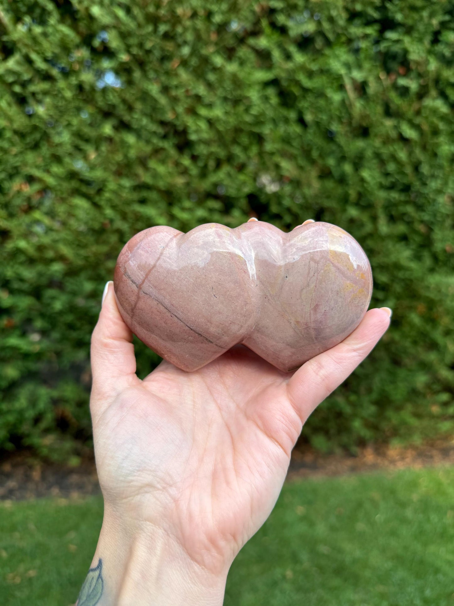 Large Ocean Jasper Double Hearts