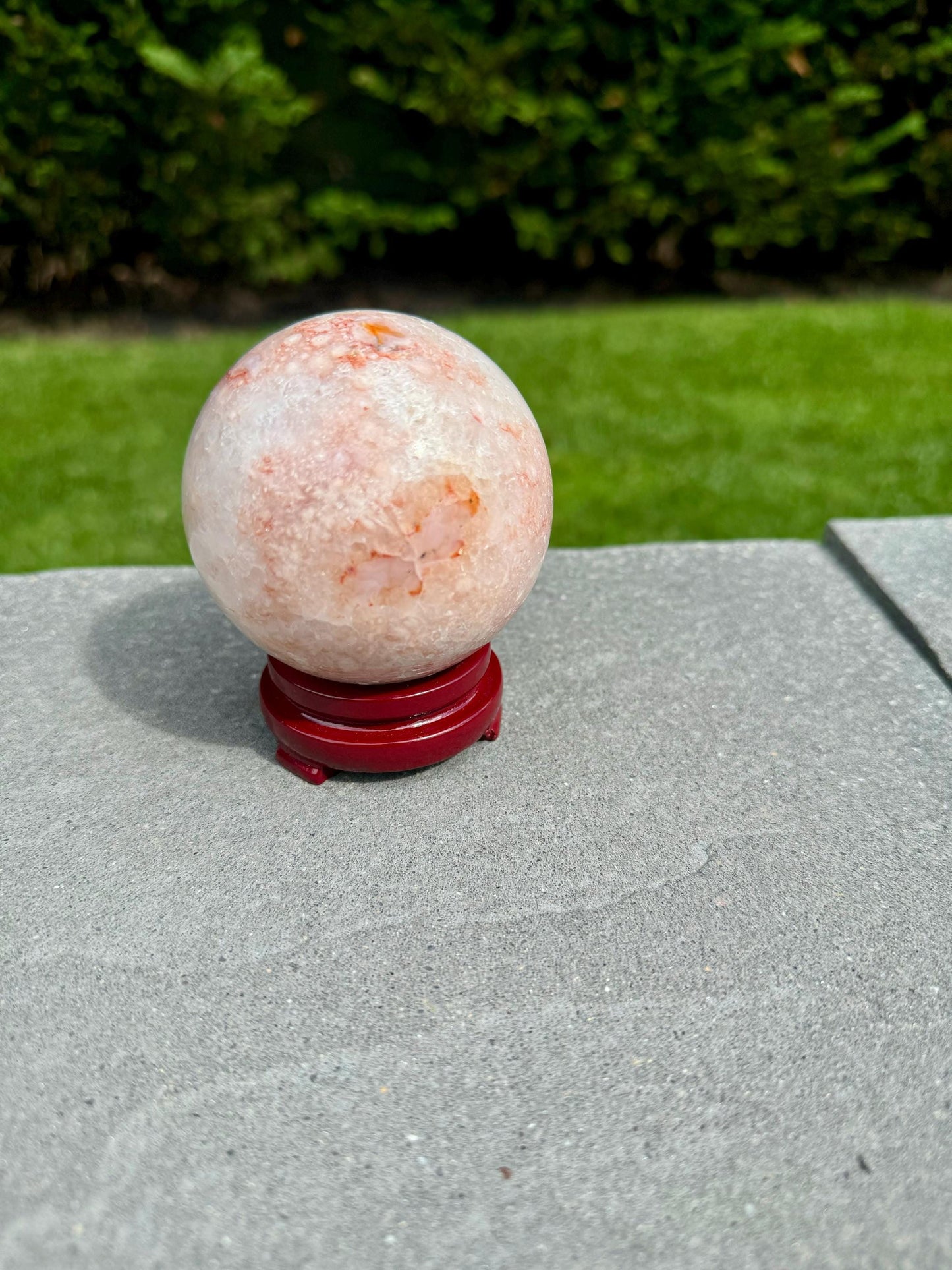 Cherry Blossom Flower Agate Quartz Sphere (68MM)